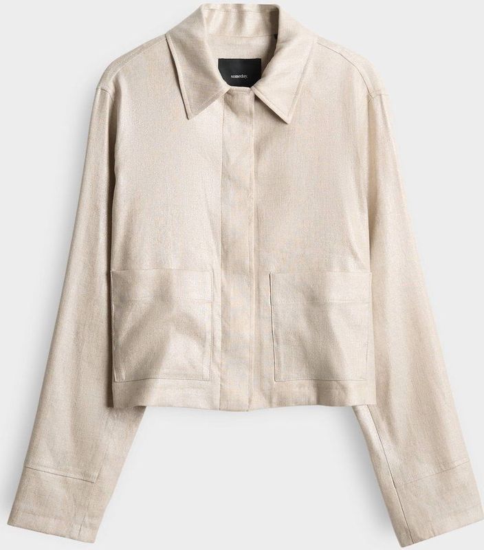 Linnen blazer met opgestikte steekzakken, model 'Nania'