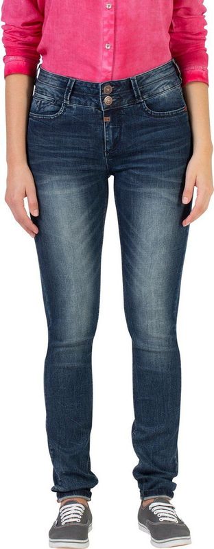 TIMEZONE - Enya - Damesjeans - Blauw - Katoen/Polyester/Viscose/Elastaan