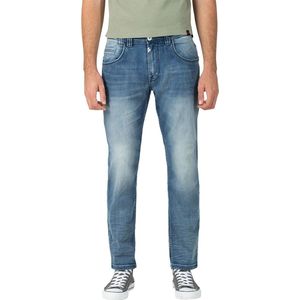 Timezone - Antique Blue Wash 3636 - Rechte Slim Jeans - Blauw