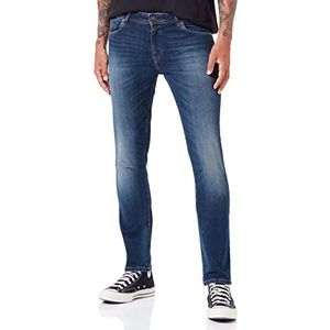 Timezone Heren Slim EduardoTZ Jeans, Grey Indigo Wash, 32/34