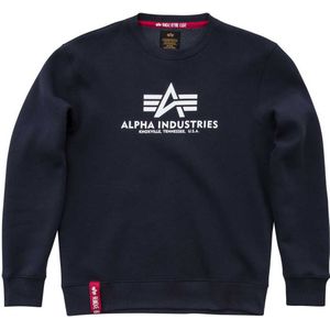Sweater - Navy - Ronde Hals - Lange Mouwen - Ribboord