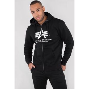 Alpha Industries - BASIC ZIP HOODY - Sweatvest - Zwart - Met Capuchon en Ritssluiting