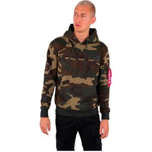 Alpha Industries - Back Print Hoodie - Camo - Katoen/Polyester