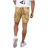 Alpha Industries - Utility - Korte Broek - Groen - Slim Fit, Katoen-Elastaanmix, 6 Zakken