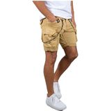 Alpha Industries - Utility - Korte Broek - Groen - Slim Fit, Katoen-Elastaanmix, 6 Zakken