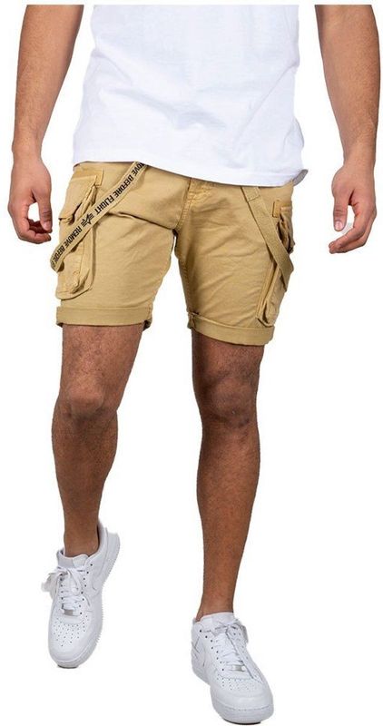 Alpha Industries - Utility - Korte Broek - Groen - Slim Fit, Katoen-Elastaanmix, 6 Zakken