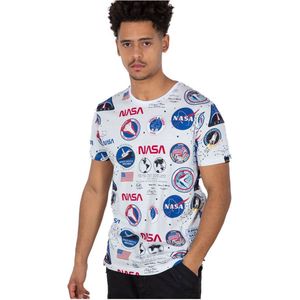 Alpha Industries - Nasa Aop T-shirt - Korte Mouwen - Zwart - Katoen