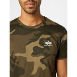 Alpha Industries - Basic Small Logo Camo T-shirt - Groen - Katoen