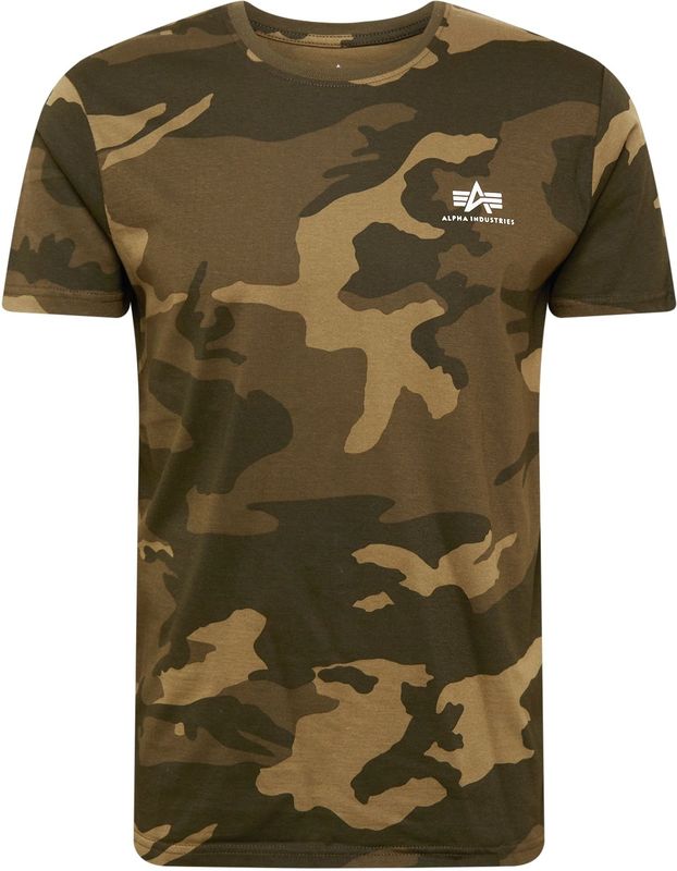 Alpha Industries - Basic Small Logo Camo T-shirt - Groen - Katoen