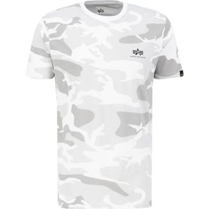 ALPHA INDUSTRIES Basic T-shirt - Camouflage Wit - Korte Mouwen - Katoen