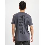 Alpha Industries - T-shirt - Greyblack/Black - Normale Pasvorm - Plastisol Logo-opdruk