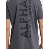 Alpha Industries - T-shirt - Greyblack/Black - Normale Pasvorm - Plastisol Logo-opdruk