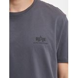 Alpha Industries - T-shirt - Greyblack/Black - Normale Pasvorm - Plastisol Logo-opdruk