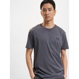 Alpha Industries - T-shirt - Greyblack/Black - Normale Pasvorm - Plastisol Logo-opdruk