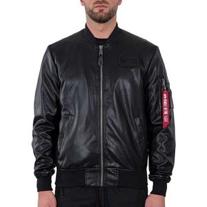 Alpha Industries Ma 1 Vf Vegan Leer Jas Zwart Man