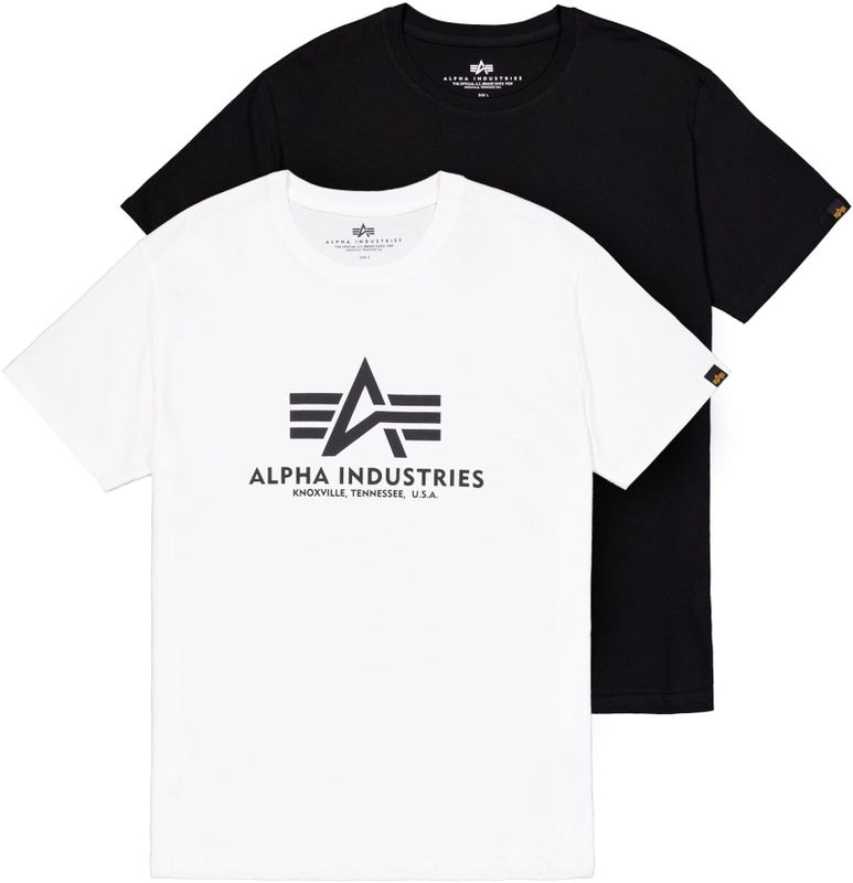 Alpha Industries - Basic T-shirt - Zwart - 2 Eenheden