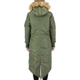 Alpha Industries - Long Fishtail - Damesparka - Zwart - 100% Nylon