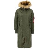 Alpha Industries - Long Fishtail - Damesparka - Zwart - 100% Nylon
