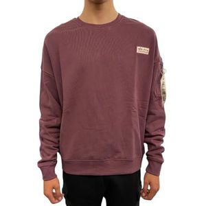 ALPHA INDUSTRIES Organics Os Sweatshirt met capuchon voor heren (1 stuk), Granaat Rood