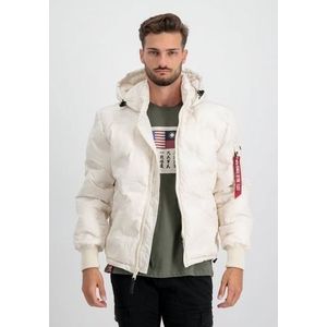 Alpha Industries - Hooded Logo Puffer - Winterjas - Gewatteerd - Afneembare Capuchon