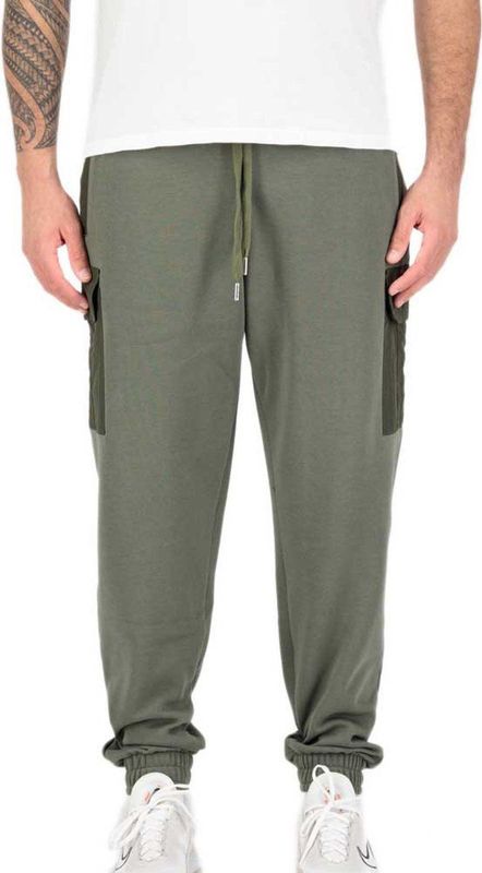 Alpha Industries - Sweat Nylon Cargo Jogger - Heren Sweatbroek - Dark Olive