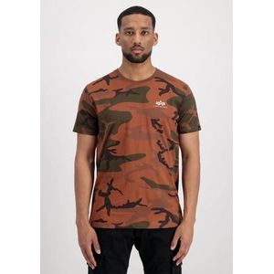 Alpha Industries Basis T Kleine Logo Camo T-shirt voor Mannen Burned Camo