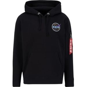 ALPHA INDUSTRIES Sweat à capuche Space Shuttle pour homme, Noir/violet fluo, M