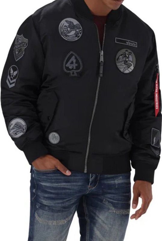 Alpha Industries, Heren, Jassen, Zwart, Maat: L Nylon,