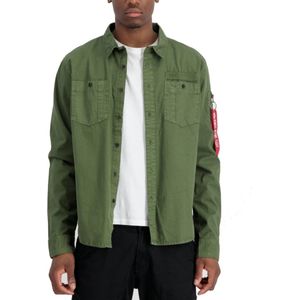 Alpha Industries - Air Force Embroidery Shirt - Overhemd - Katoen - Groen