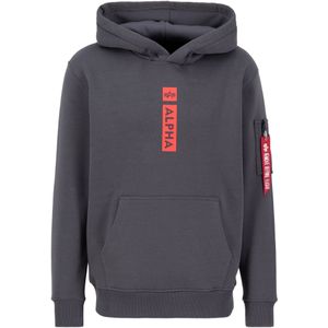 Alpha Industries - Hoodie - Grijs - Fleece - Normale Pasvorm