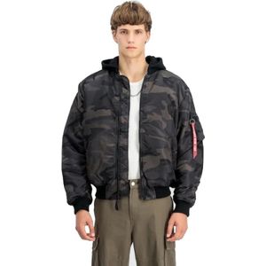 Alpha Industries - Bomberjack - Kleur: Black Camo - Materiaal: 100% Nylon