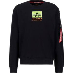 Alpha Industries - Satin Logo Sweater - Zwart - Katoen/Polyester