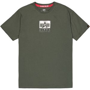 Alpha Industries - Satin Logo T - T-shirt - Zwart - 100% Katoen