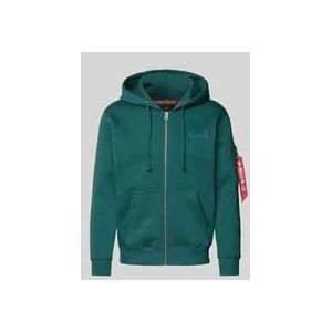 Alpha Industries - Back Print Zip Hoody - Grijs - Katoen/Polyester