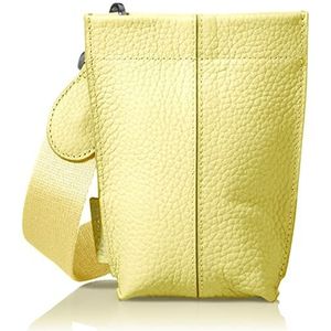 Marc O'Polo Leren Schoudertas mobiele telefoon Schoudertas Birte Cellphone Bag Lemon Sorbet Lichtgeel