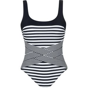 Sunflair - Basic - Badpak - Zwart - Moderne stijl met lage rughals en zachte cups