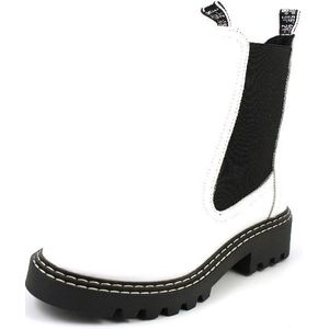Tamaris - Chelsea Boots - Wit - Leer - Dikke Profielzolen