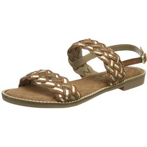 Marco Tozzi dames lederen sandalen 2-28134-26, cognac kam