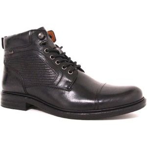 s.Oliver - 5-5-15105-25 - Halfhoge Veterschoenen - Black - Leer Combi