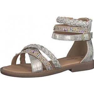 s.Oliver Meisjes 5-5-48206-28 sandalen, Platinum Comb, 32 EU
