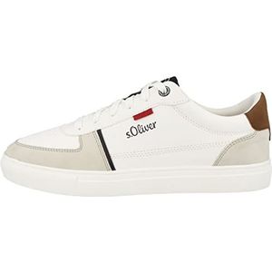 s.Oliver Low 5-13621-30 Sneakers voor heren, White Comb 5 13621 30 110, 43 EU