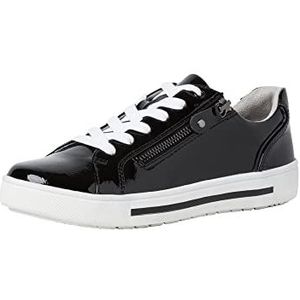 Jana Dames Sneaker 8-8-23660-29 H-breedte Vrijetijdsschoenen voor elke gelegenheid Eenvoudig klassiek design brede schoenbreedte, zwart (patent), 36 EU