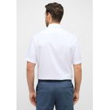 ETERNA modern fit overhemd - korte mouw - heren overhemd fijn Oxford - wit (blauw gestipt contrast) - Strijkvrij - Boordmaat: 48