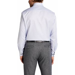 ETERNA - Comfort Fit Overhemd - Lichtblauw Met Wit - Strijkvrij