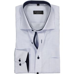 ETERNA - Fantasie - Overhemd - Lichtblauw met Wit - 100% Katoen - Strijkvrij