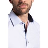 ETERNA - Blauw Fantasie - Overhemd - 100% Katoen - Korte Mouwen - Kent Kraag