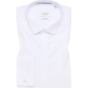 ETERNA - Slim Fit Overhemd - Wit - Katoen - Ondoorschijnend