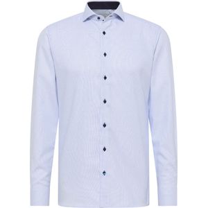 ETERNA - Blauw Fantasie - Overhemd - 100% Katoen - Haifisch Kraag