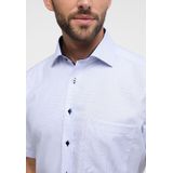 ETERNA - Blauw Fantasie - Overhemd - 100% Katoen - Korte Mouwen