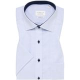 ETERNA - Blauw Fantasie - Overhemd - 100% Katoen - Korte Mouwen